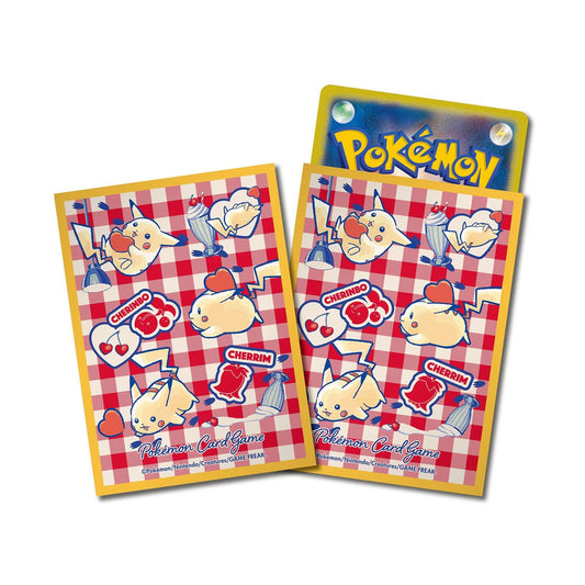 Pokémon Center Japan — Pikachu & Hearts Orange Deck Sleeves (Backorder)